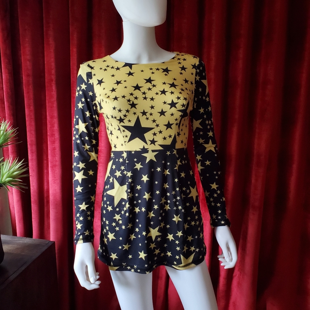 Vintage Beautifly Star Tunic Mini-Dress Shirt XXS